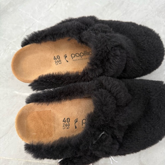 Women’s Birkenstock Papillio Fanny Teddy Shearling Mule Wedge Clog US 9 EU 40 - Picture 12 of 16